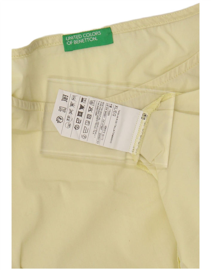 Damska bluzka BENETTON Batwing UK 18 XL, żółta bawełna