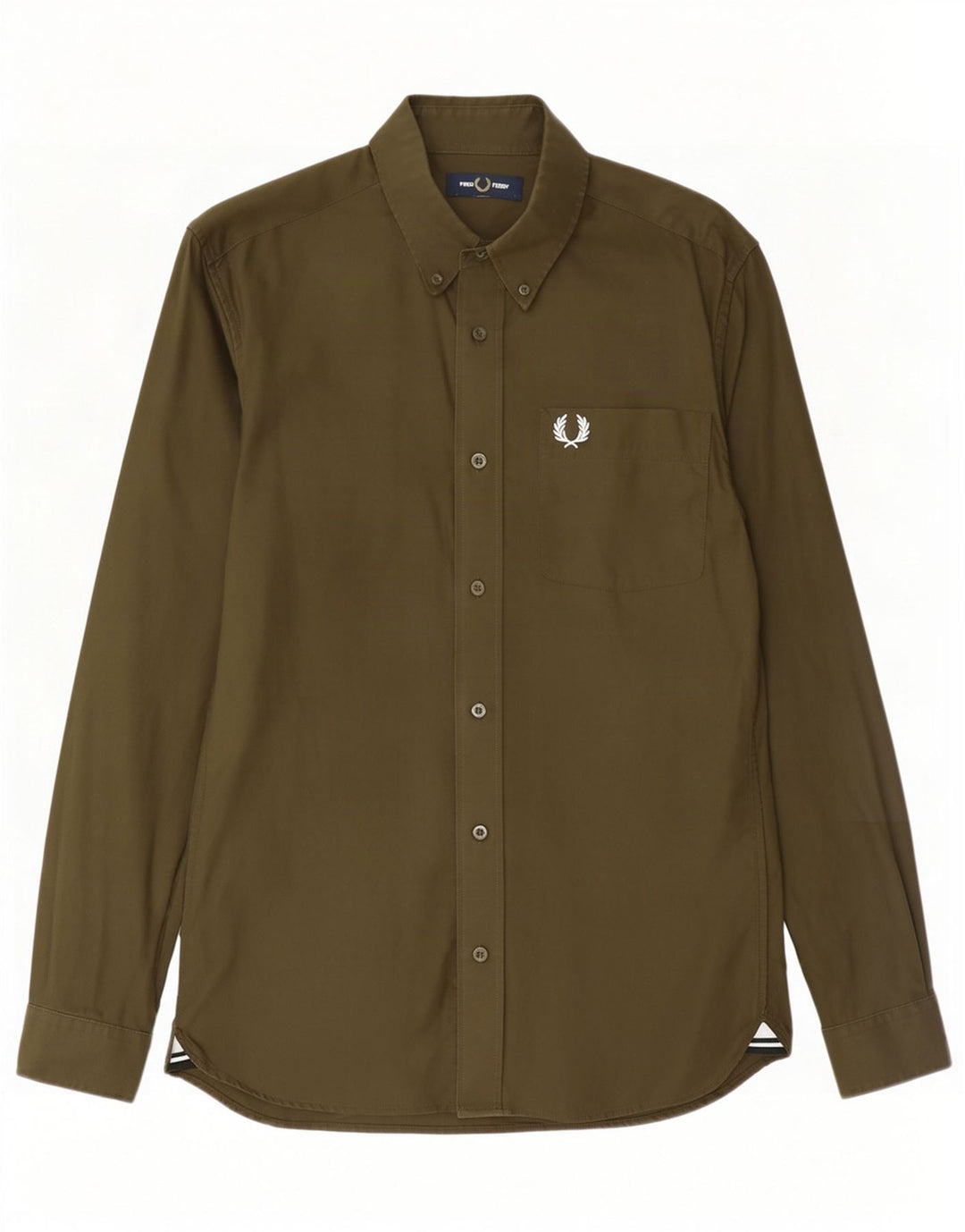 Koszula męska Fred Perry, mała, bawełniana w kolorze khaki