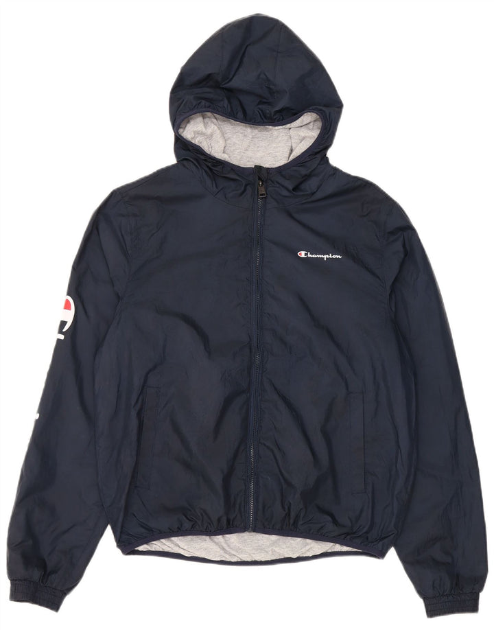 Chłopięca kurtka przeciwdeszczowa z kapturem Champion, 15-16 lat, 2XL, granatowa, poliester