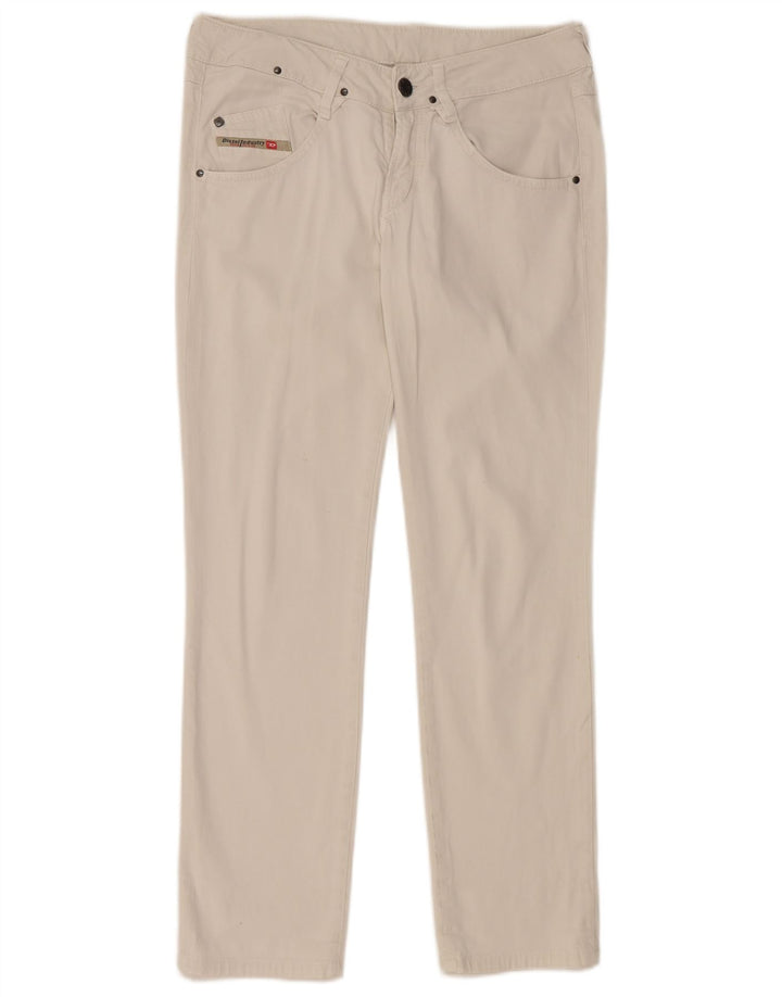 Spodnie damskie DIESEL Slim Casual W28 L27 Biała bawełna