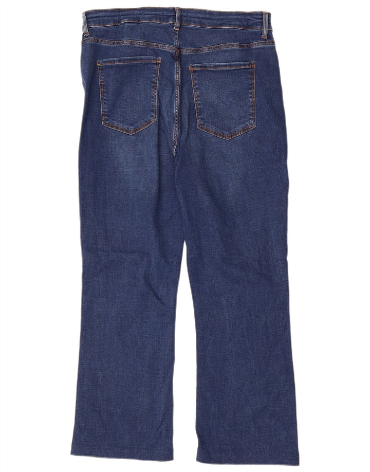 Marks & Spencer Damskie Crop Slim Flared Jeans UK 16 Large W32 L25 Niebieski