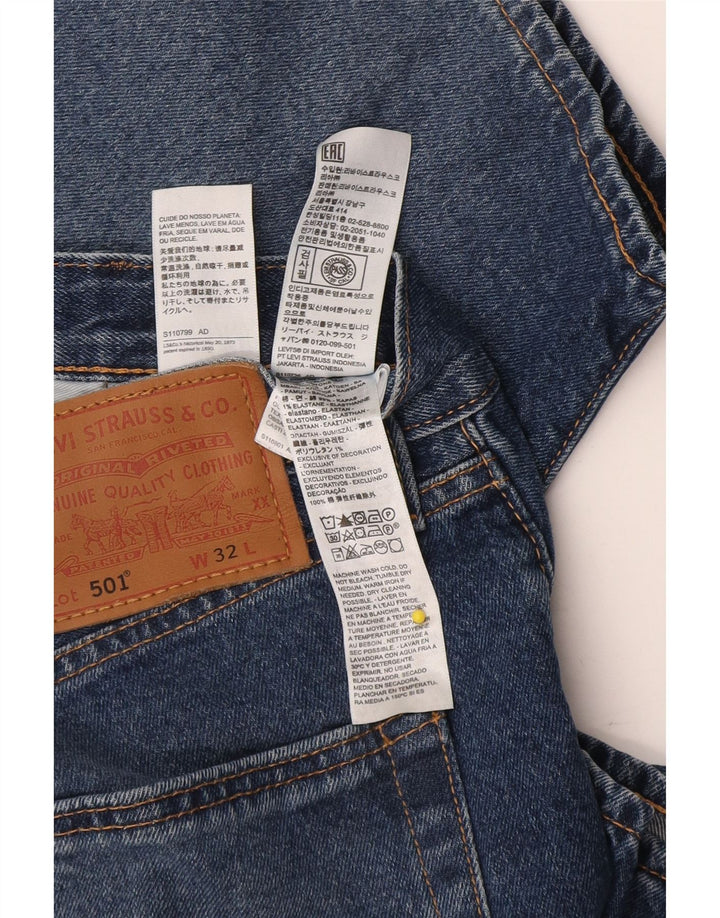 Męskie spodenki jeansowe Levi's 501 W32 Średnioniebieskie, bawełniane