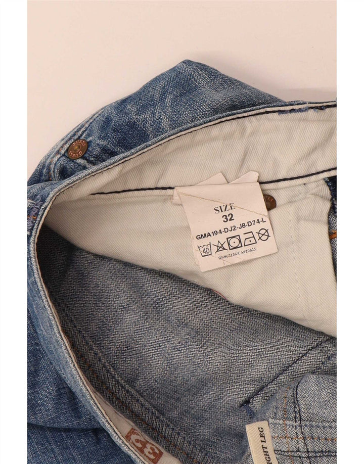 Guess Męskie Proste Dżinsy W32 L35 Niebieskie Bawełniane