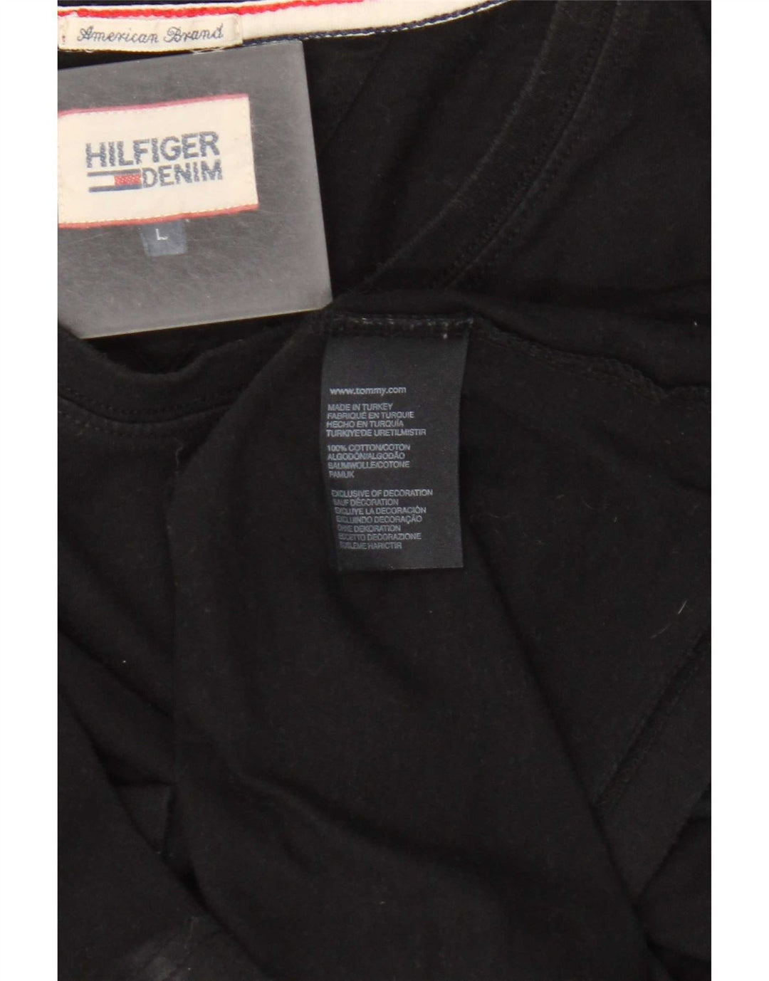 T-shirt męski Tommy Hilfiger, duży, czarny, bawełniany
