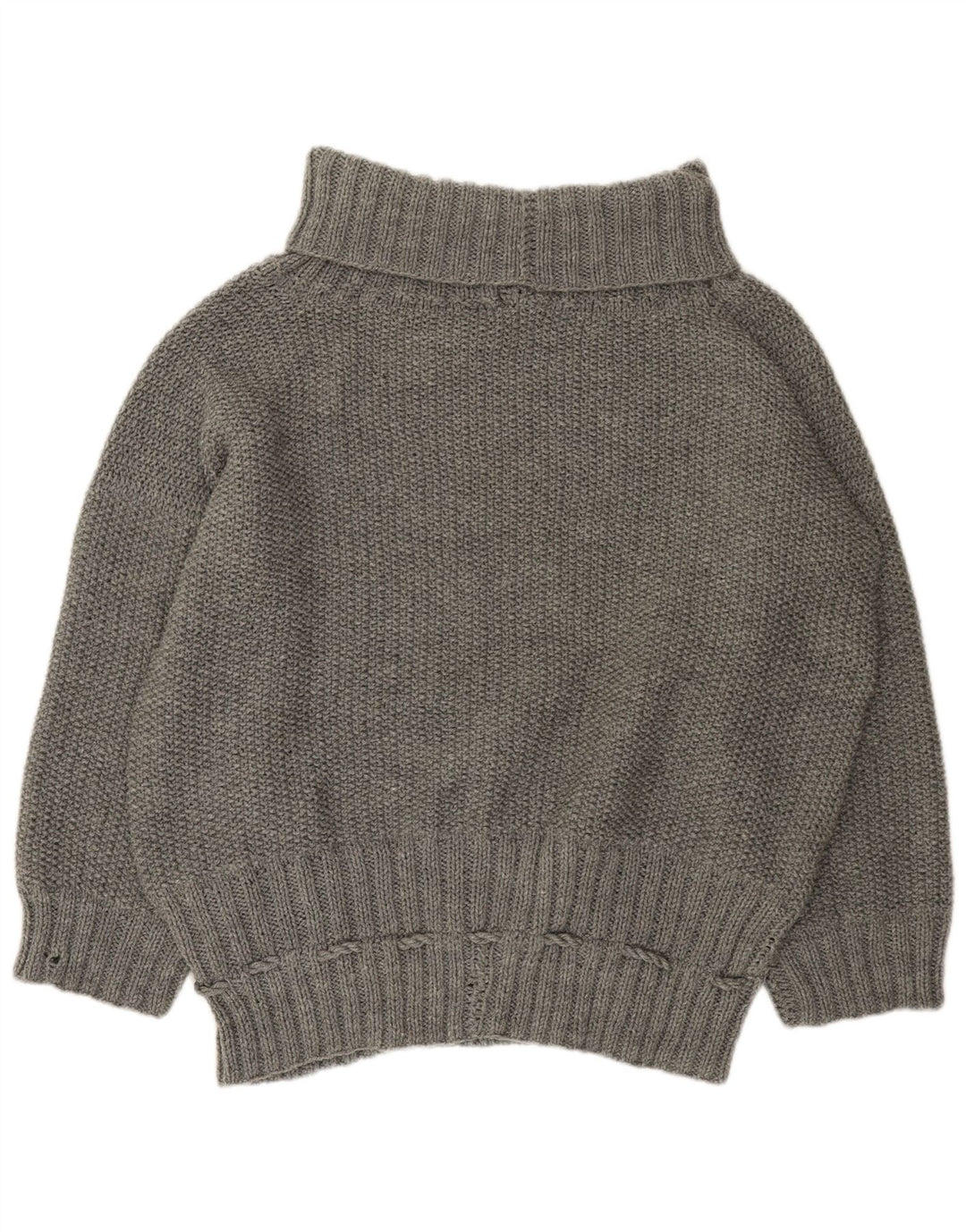 Damski sweter oversize VINTAGE z wywijanym dekoltem UK 22 3XL szary