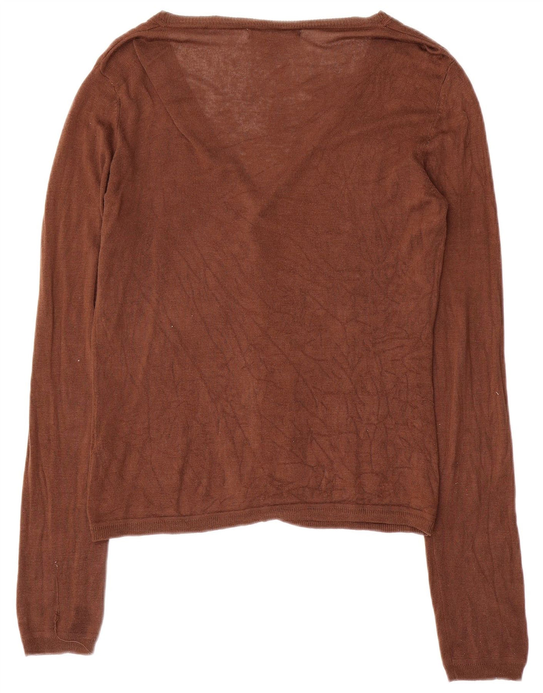 Sweter damski Zara Cardigan UK 16, duży brązowy sztuczny jedwab