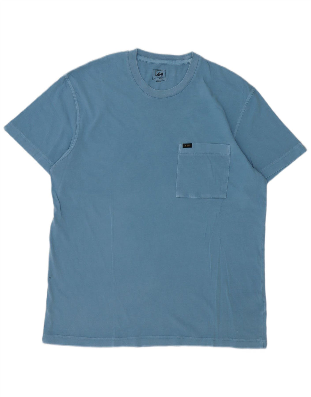 Męski T-shirt Lee o swobodnym kroju, duży, niebieski, bawełniany