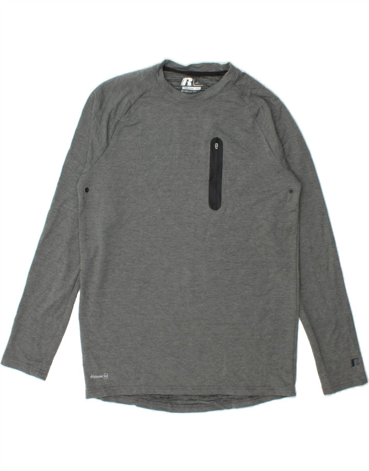 RUSSELL ATHLETIC Mens Dri-Power Top Long Sleeve UK 38/40 Medium Grey Vintage Russell Athletic and Second-Hand Russell Athletic from Messina Hembry 