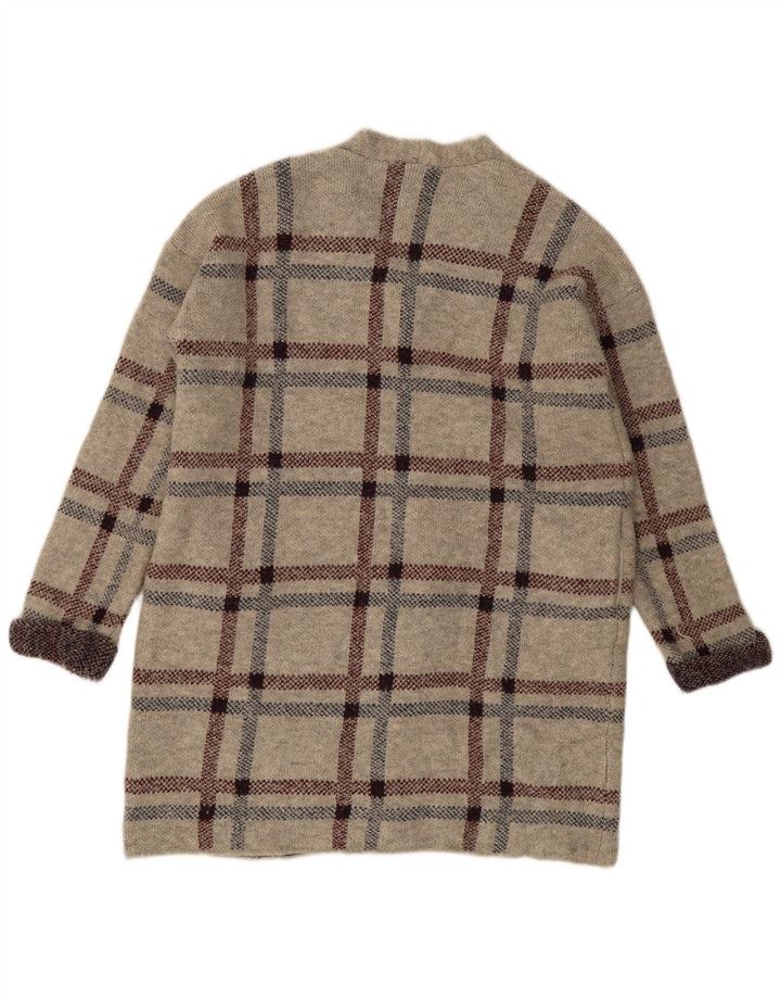 Sweter damski Marks & Spencer Longline Cardigan UK 16, duża, szara krata