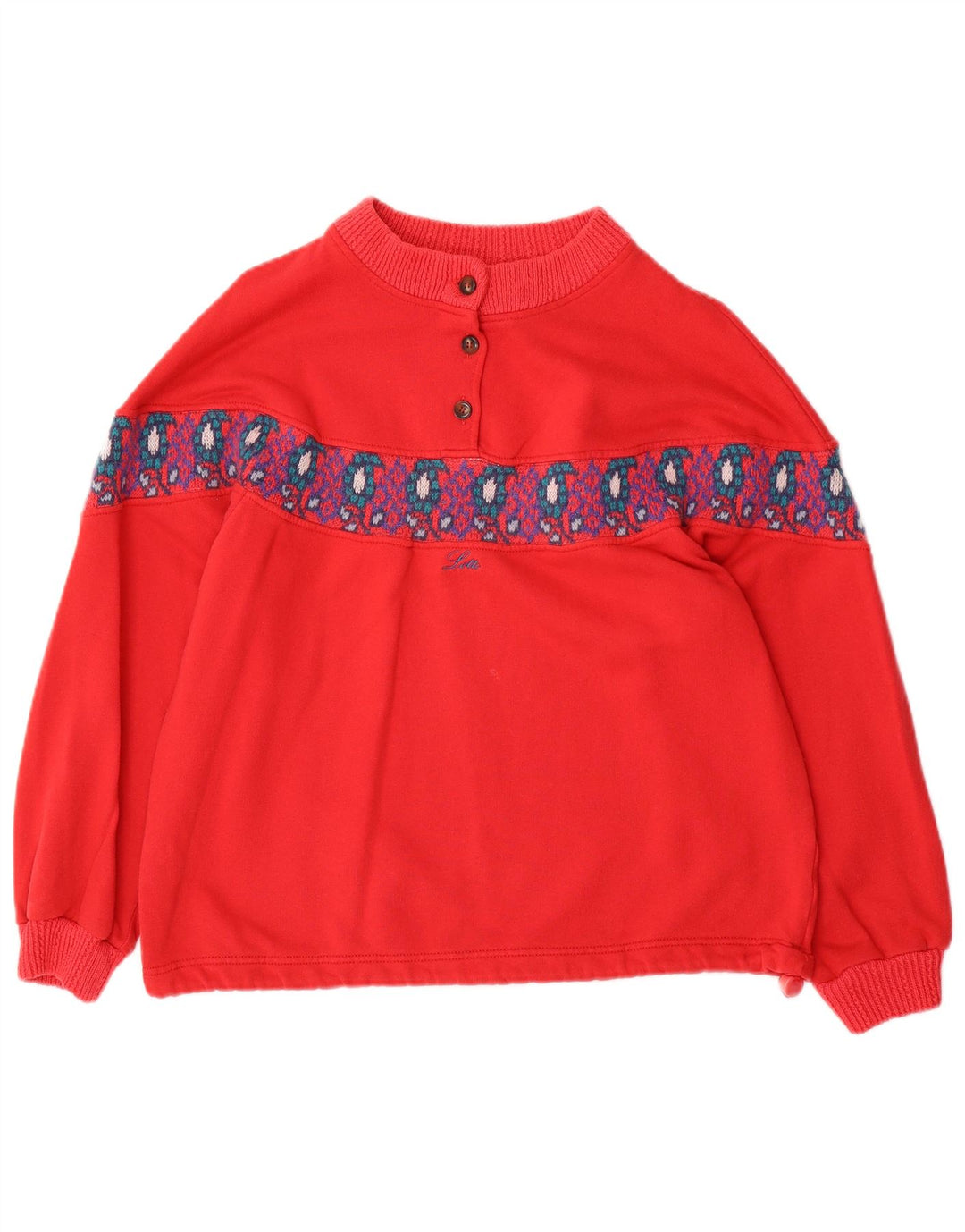 Damska bluza oversize LOTTO UK 14 Medium Red Fair Isle