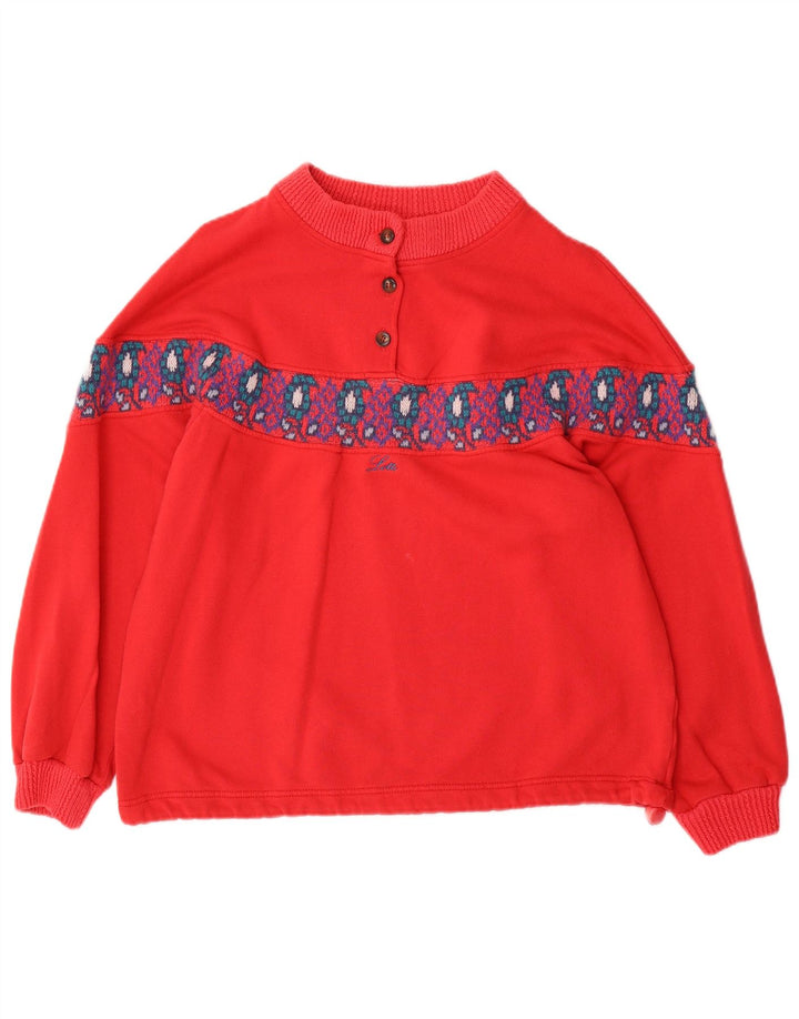 Damska bluza oversize LOTTO UK 14 Medium Red Fair Isle