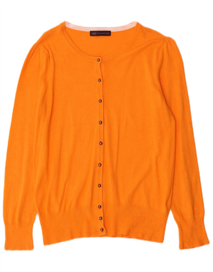 Marks & Spencer Damski sweter rozpinany UK 12 Średnio-pomarańczowa wiskoza