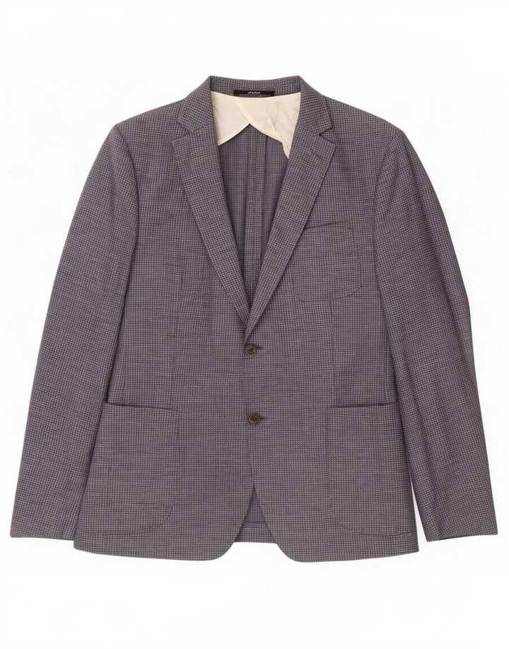 Męska marynarka Joop Slim Fit z 2 guzikami IT 54 2XL Niebieska wełniana kratka