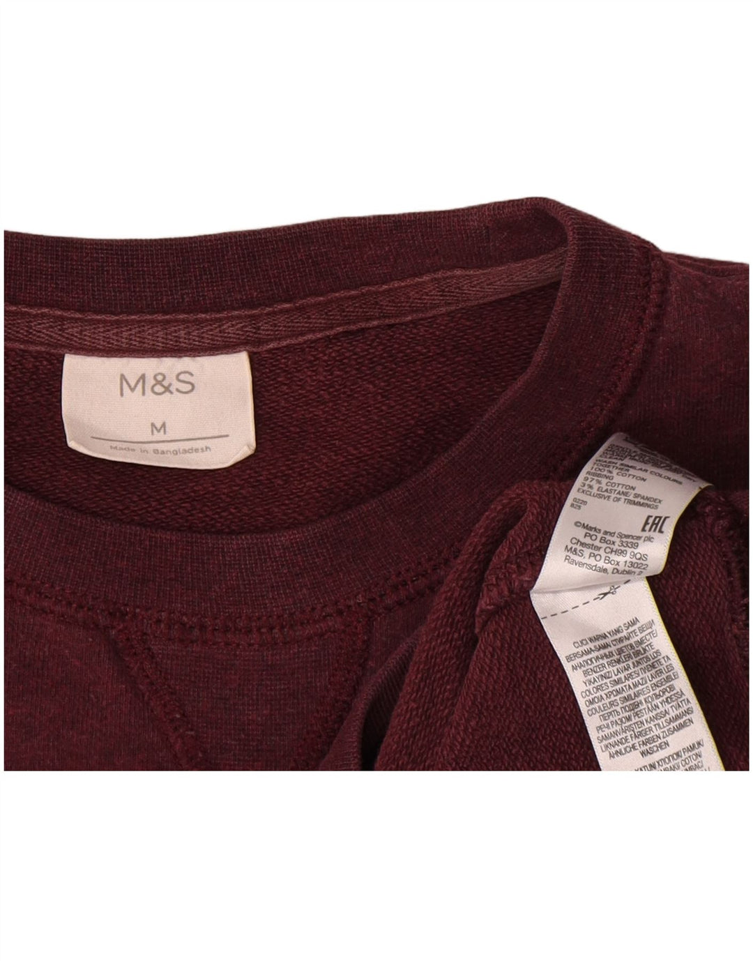 Damska bluza dresowa Marks & Spencer UK 14, średnia, bordowa bawełna