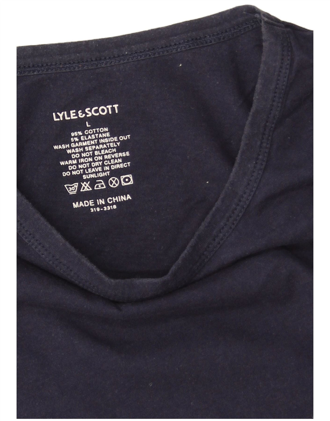 Lyle & Scott Męski T-shirt Top, duży, granatowy, bawełniany