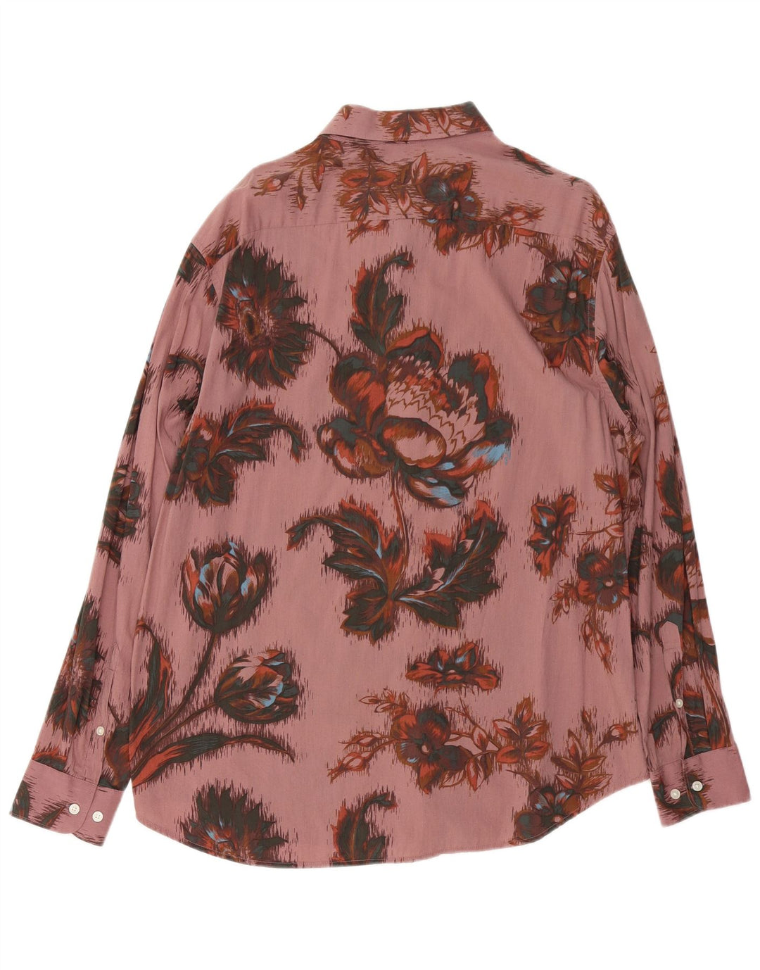 Koszula męska VINTAGE, duża, różowa, bawełniana w kwiaty