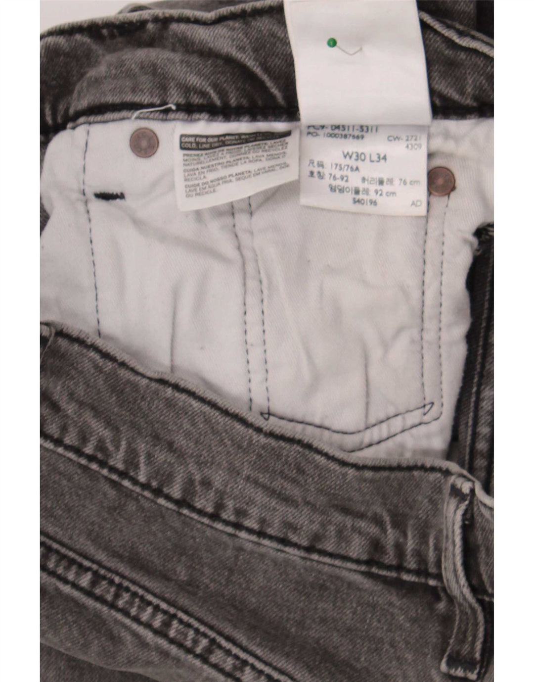 Męskie jeansy Levi's 511 Slim W30 L30 Szara bawełna