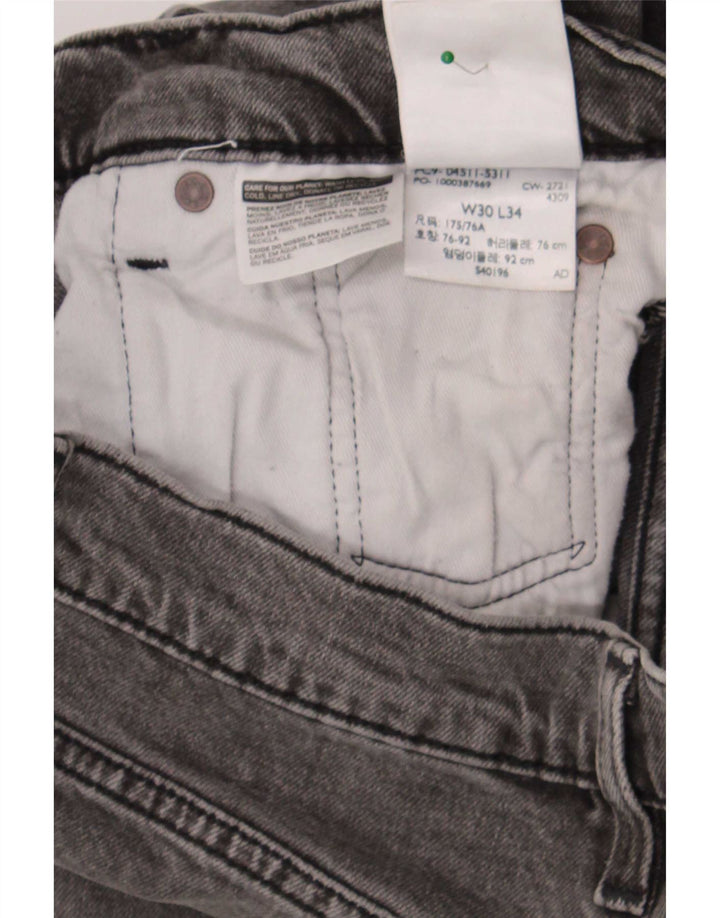 Męskie jeansy Levi's 511 Slim W30 L30 Szara bawełna