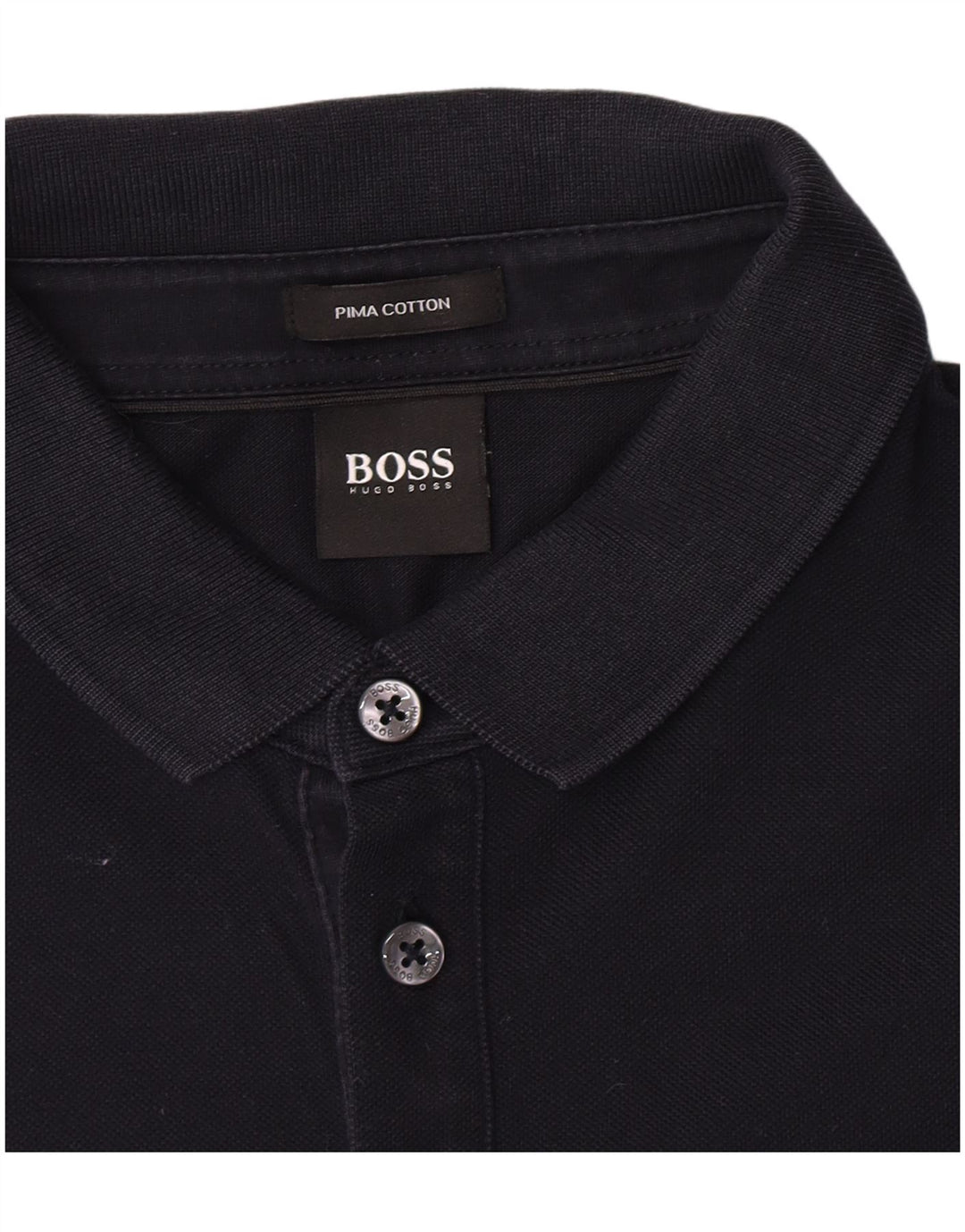 Męska koszulka polo z długim rękawem Hugo Boss, średnia, granatowa bawełna