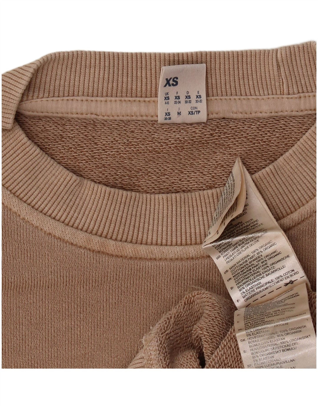 Damska bluza oversize REEBOK UK 4/6 XS beżowa bawełna