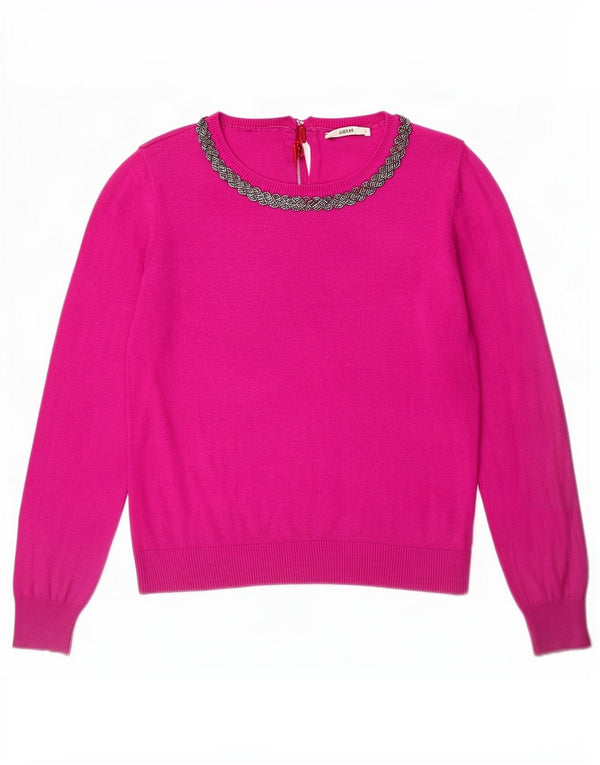 Sweter damski Oasis z dekoltem w łódkę, UK 10, mały, fioletowy, bawełniany