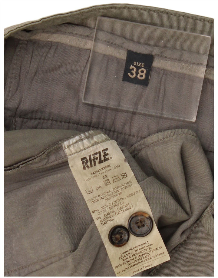 Męskie spodnie typu slim chino RIFLE W38 L33 Szara bawełna