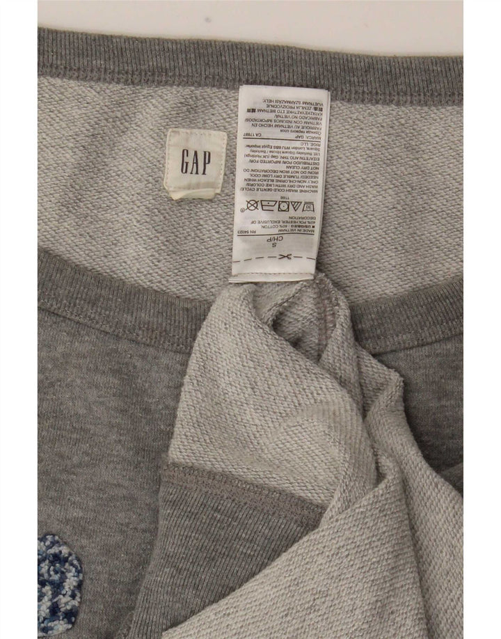 Damski sweter oversize Gap Graphic UK 10 Small, szary, bawełniany