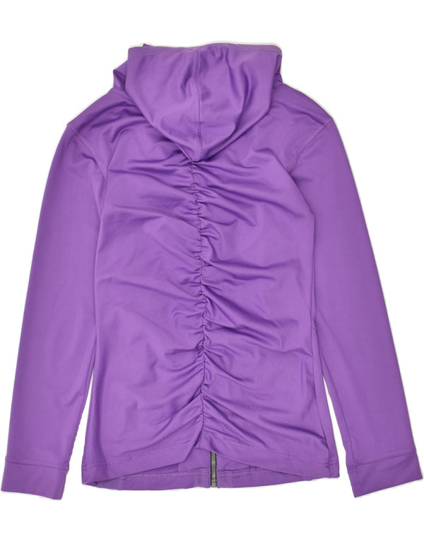 REEBOK Womens Zip Hoodie Sweater UK 12/14 Medium Purple