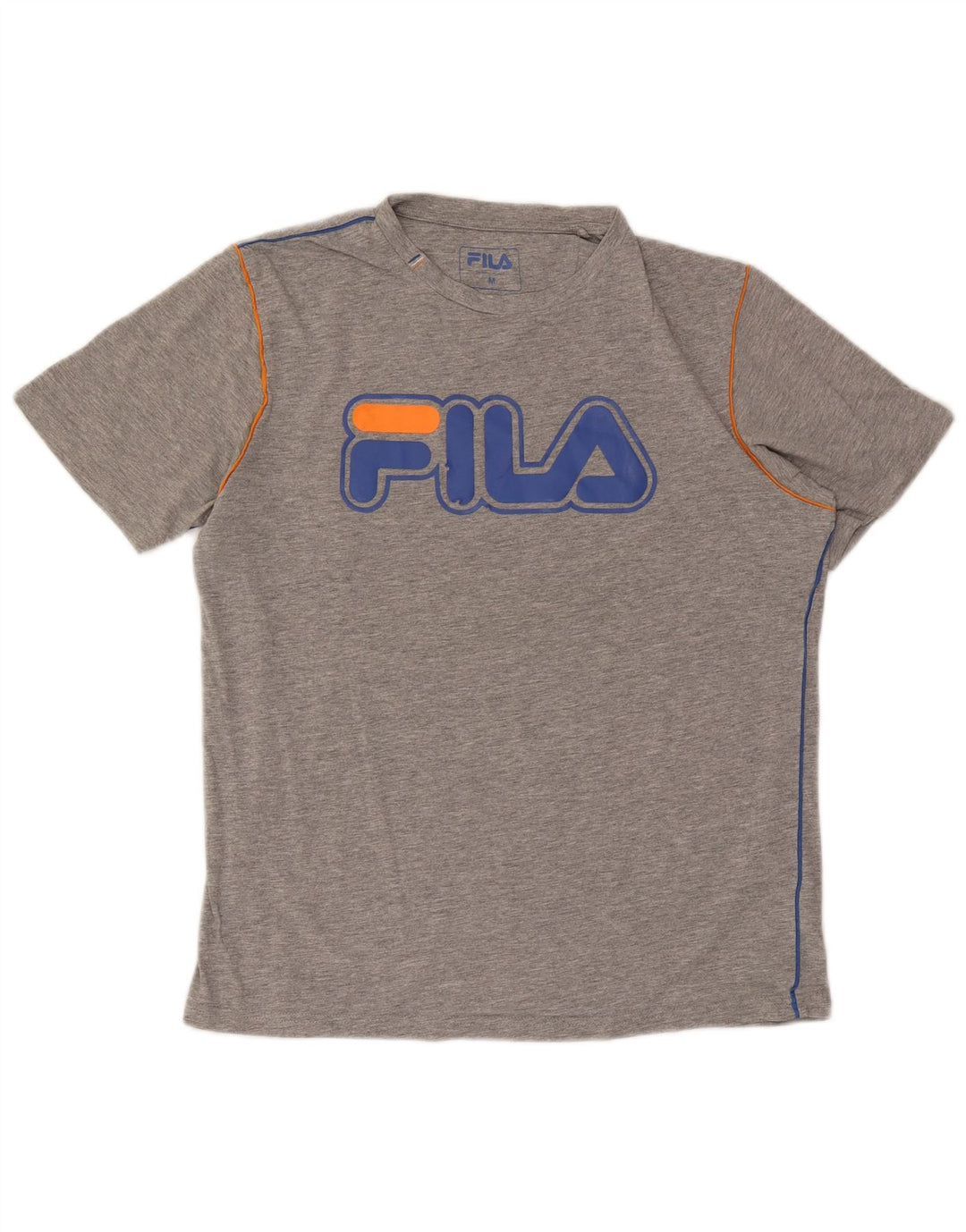 Męski T-shirt Fila z grafiką, średnioszary, bawełniany w cętki