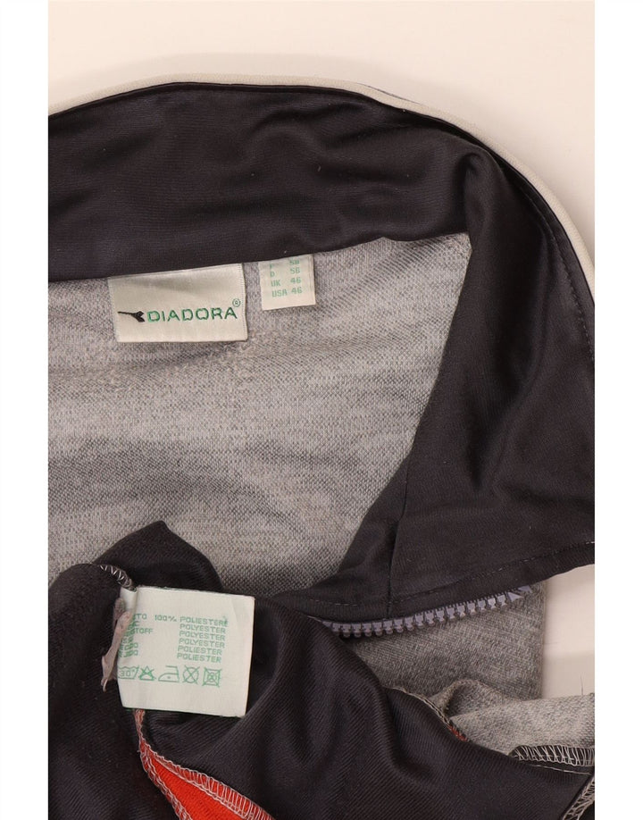 Męska kurtka dresowa Diadora UK 46 XL Szary poliester z blokami kolorów