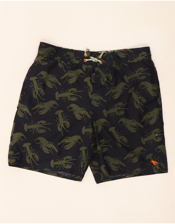 Męskie szorty kąpielowe Ted Baker w abstrakcyjny wzór, rozmiar 3, średnie czarne