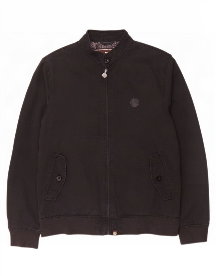 Pretty Green Męska kurtka bomber UK 40, duża czarna bawełna