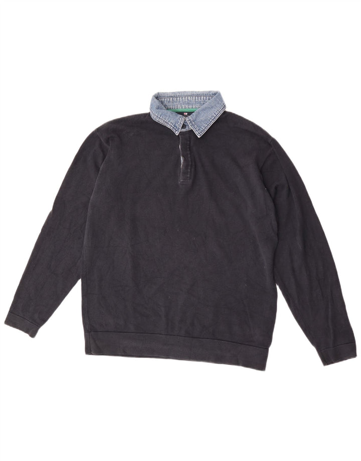 Marks & Spencer Męski sweter polo Blue Harbor, średni granatowy