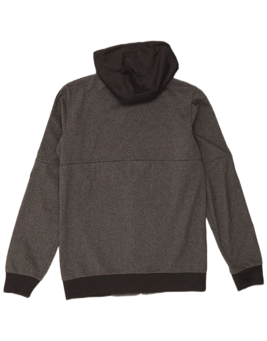 Męski sweter Adidas z grafiką i zamkiem błyskawicznym, mały, szary, kolorowy poliester