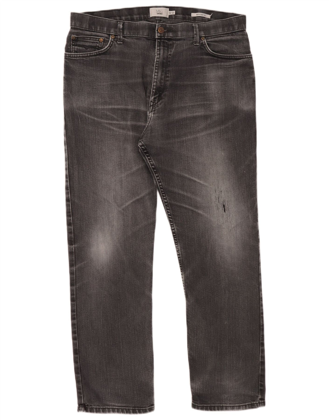 Marks & Spencer Mens Tapered Jeans W36 L29 Grey Cotton