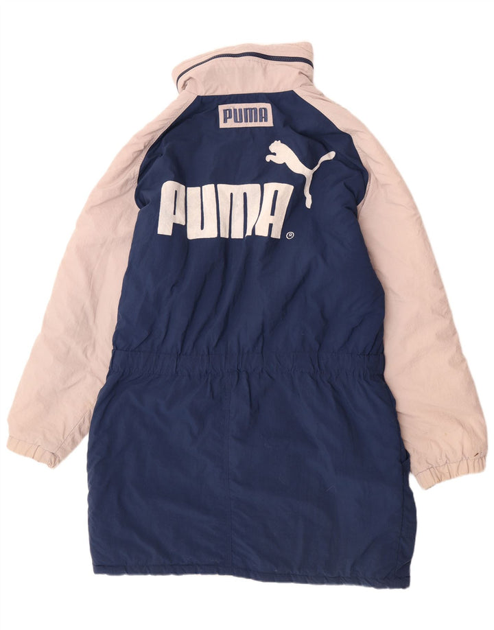 Męski płaszcz puma z grafiką IT 52 XL Granatowy poliamid z blokami kolorów