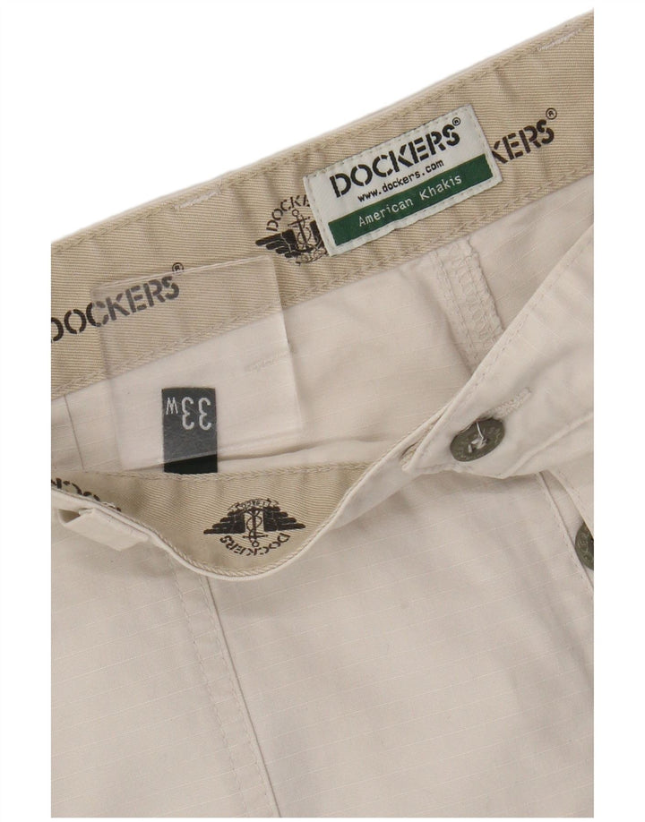 Damskie spodenki cargo Dockers W33 Średnie złamane białe bawełniane