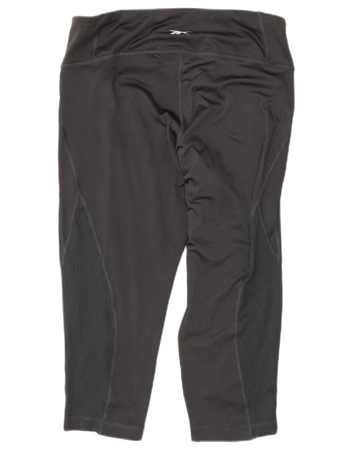 Damskie legginsy Reebok Capri UK 16/18, duże, szare, poliester