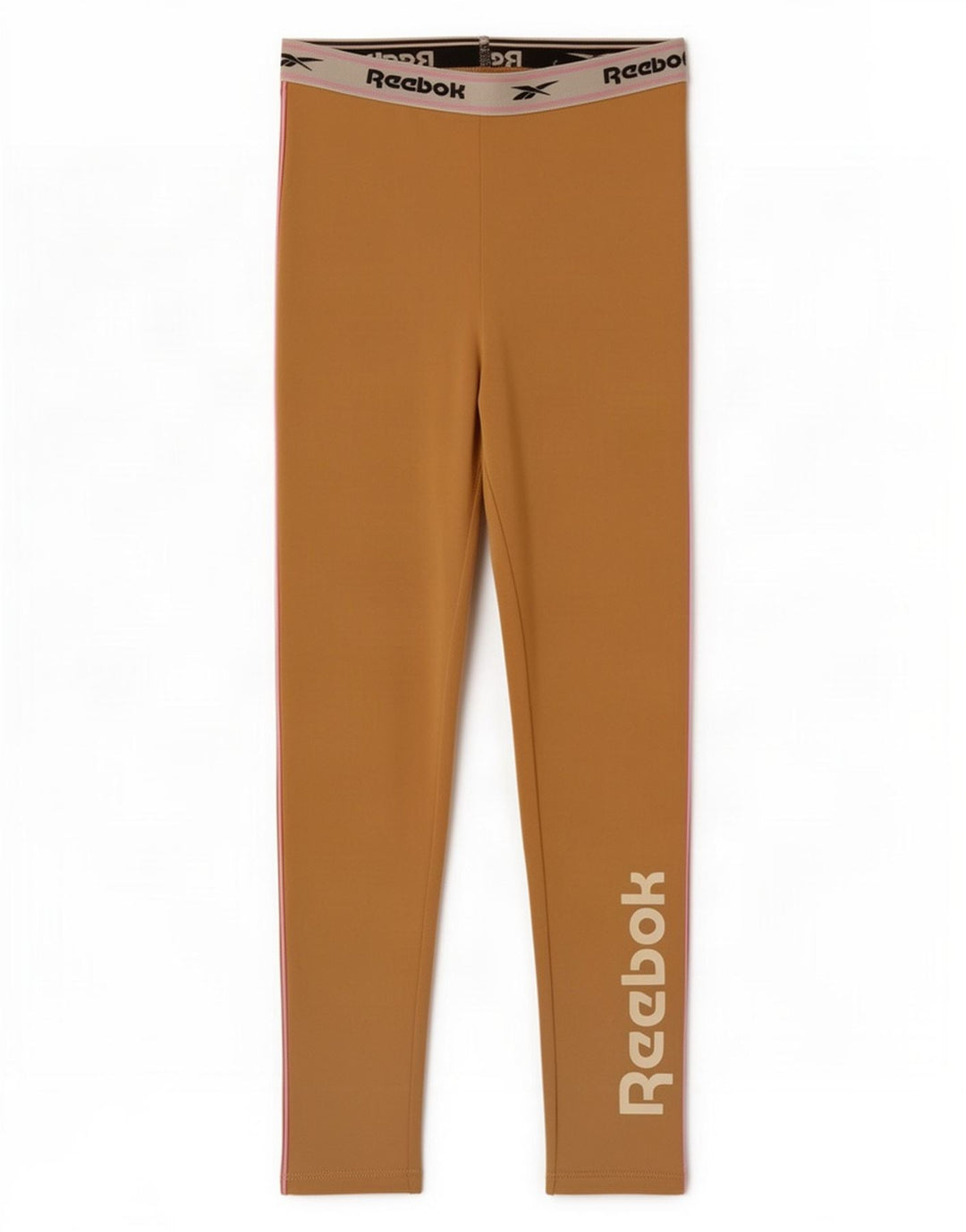 Dziewczęce legginsy Reebok z grafiką, 8-9 lat, beżowy, poliester z blokami kolorów