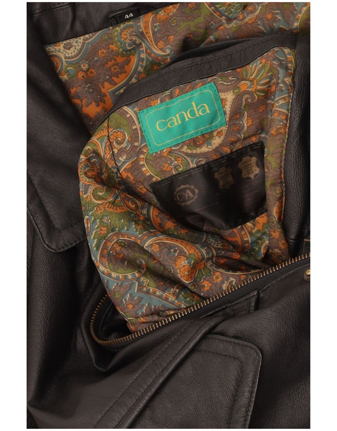 CANDA Męska kurtka skórzana UK 44 2XL Czarna skóra