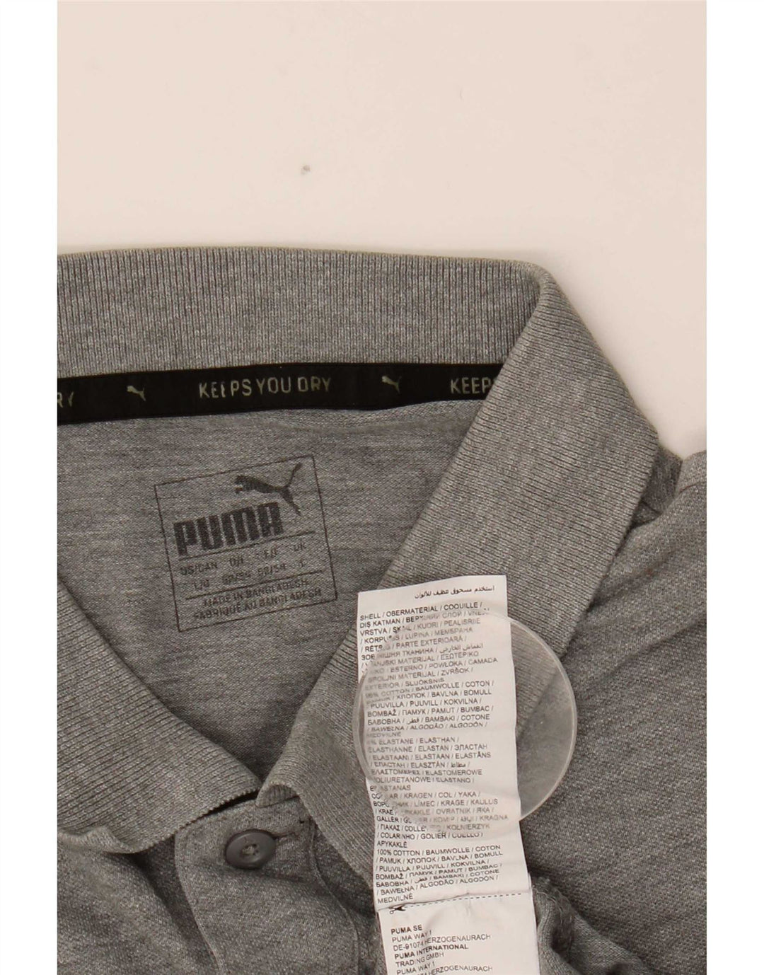 Męska koszulka polo Puma, duża, szara, bawełniana