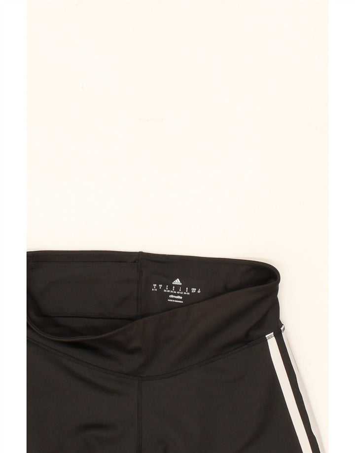ADIDAS Womens Climalite Capri Leggings UK 8/10 Small Black Polyester Vintage Adidas and Second-Hand Adidas from Messina Hembry 