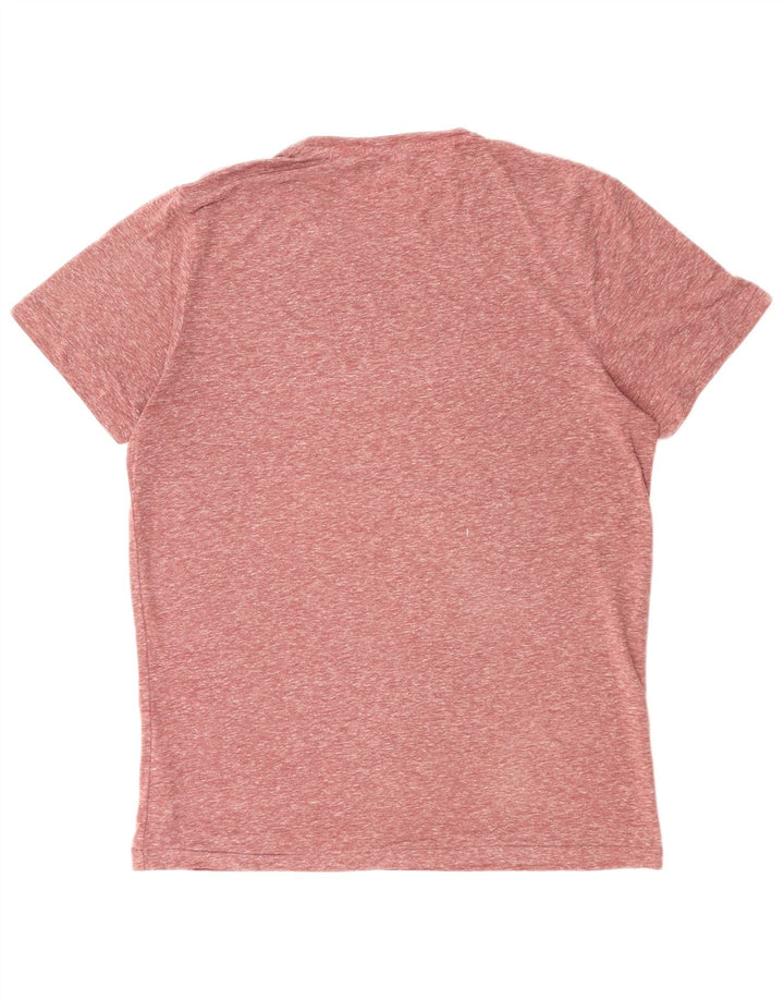 Męska koszulka z grafiką JACK & JONES Top, średni, bordowy, nakrapiany poliester
