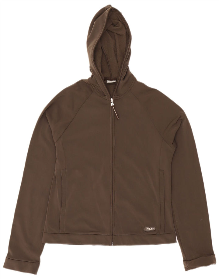 Damski sweter z kapturem i zamkiem Fila UK 12 Średni brąz