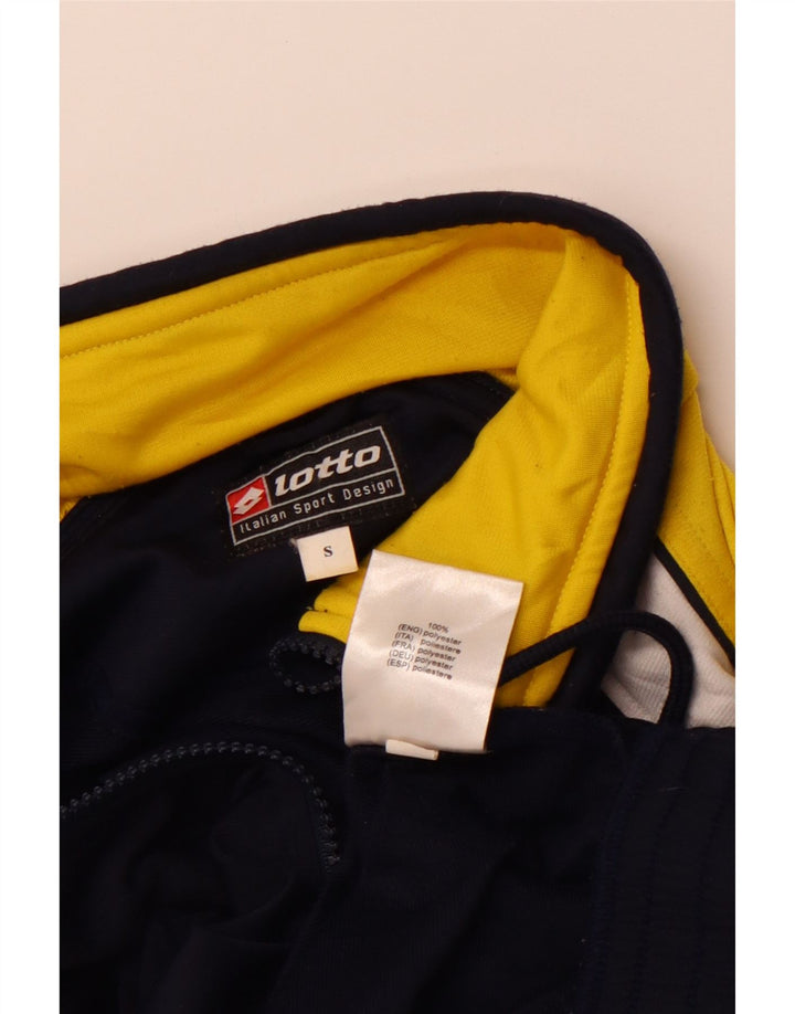 Męska kurtka dresowa LOTTO, mała, granatowa, z poliestru w blokach kolorów