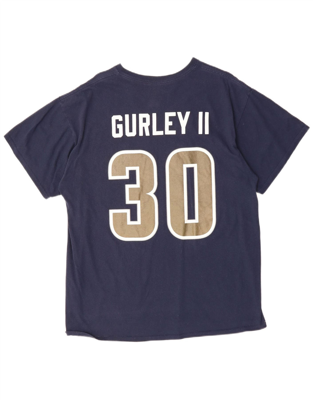 Męski T-shirt z grafiką MAJESTIC Todd Gurley II, góra XL, granatowa, bawełniana