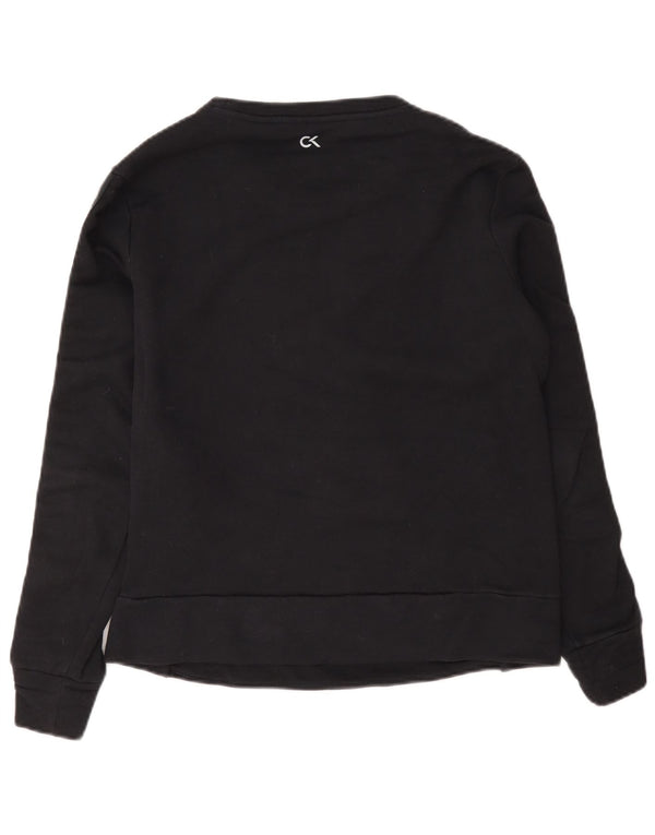 Damska bluza z grafiką Calvin Klein, UK 10, mała, granatowa, bawełniana