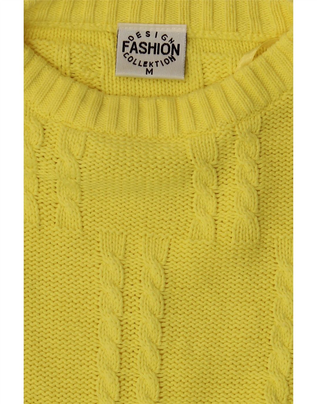 VINTAGE Mens Boat Neck Jumper Sweater Medium Yellow Cotton Vintage Vintage and Second-Hand Vintage from Messina Hembry 