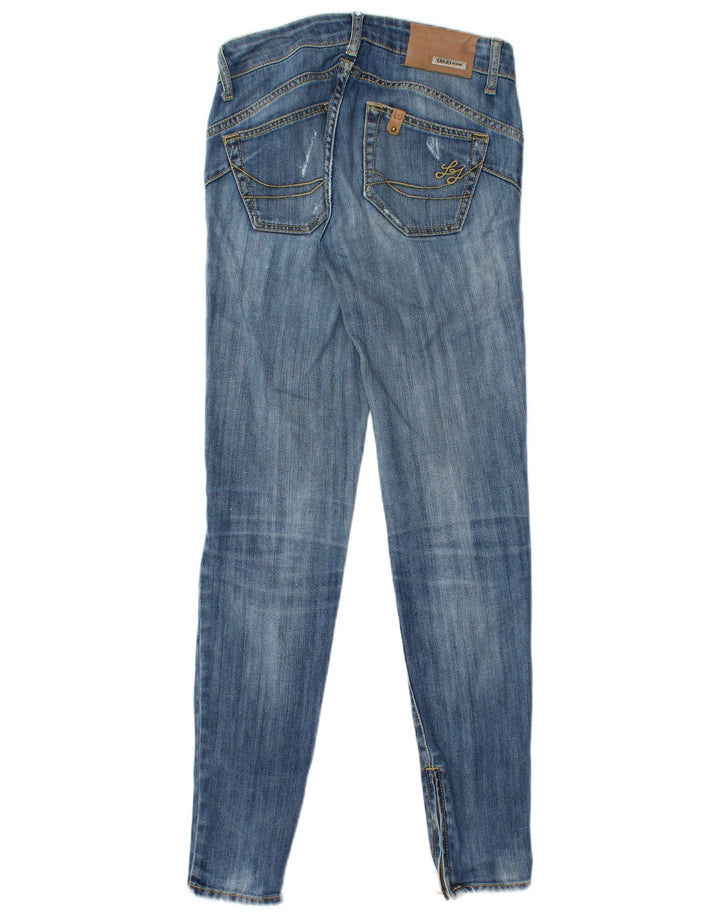 Damskie jeansy skinny LIU JO w trudnej sytuacji W26 L30 niebieskie
