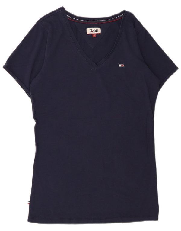 T-shirt damski TOMMY HILFIGER Top UK 10, mały, granatowy